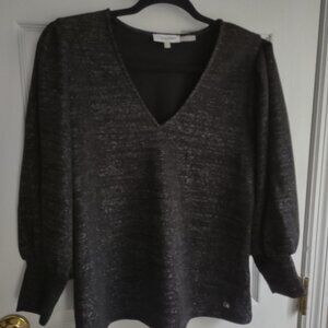 Calvin Klein puff sleeve metallic stretch knit tops - bundle of 2 - EUC